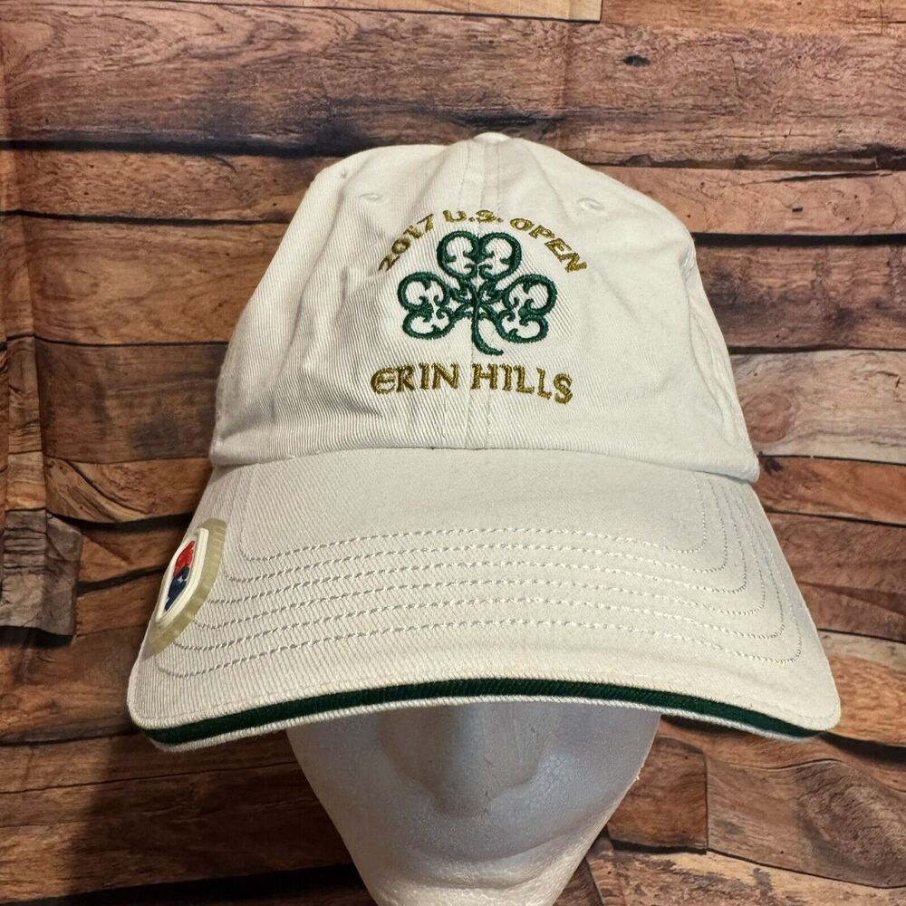 2017 U.S. Open Erin Hills Golf Cap Hat White Adjustable USGA Member Clover Logo